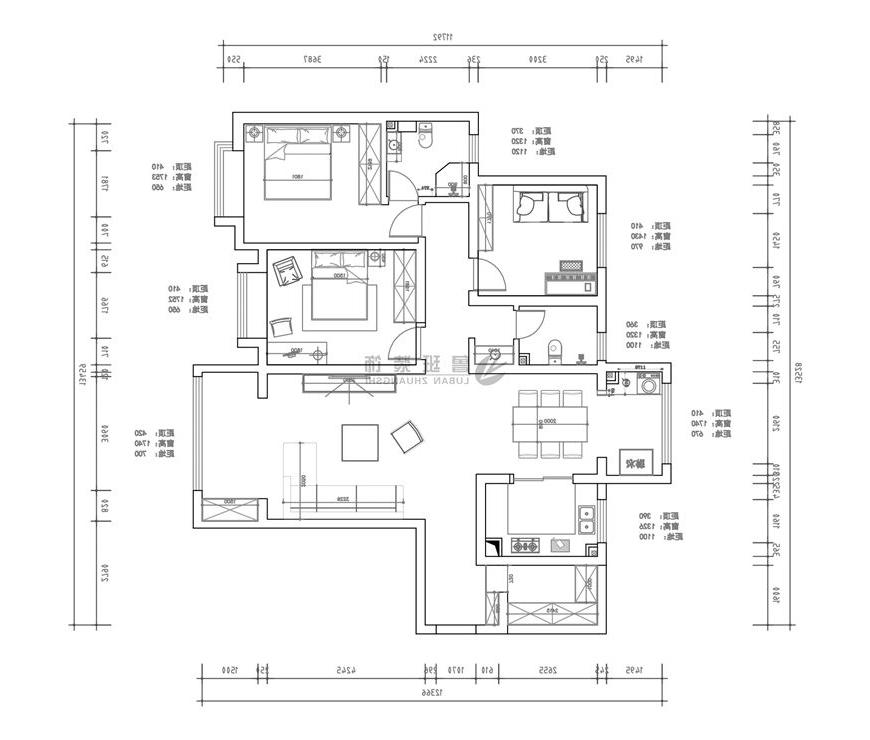 司法小区，现代轻奢风格,户型图